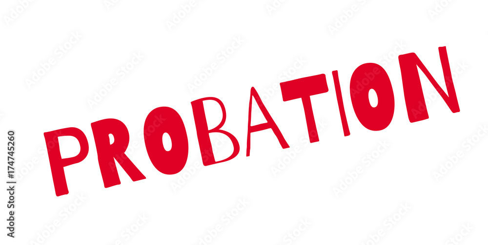 Probation rubber stamp. Grunge design with dust scratches. Effects can be easily removed for a clean, crisp look. Color is easily changed. Probation rubber stamp. Grunge design with dust scratches. Effects can be easily removed for a clean, crisp look. Color is easily changed.