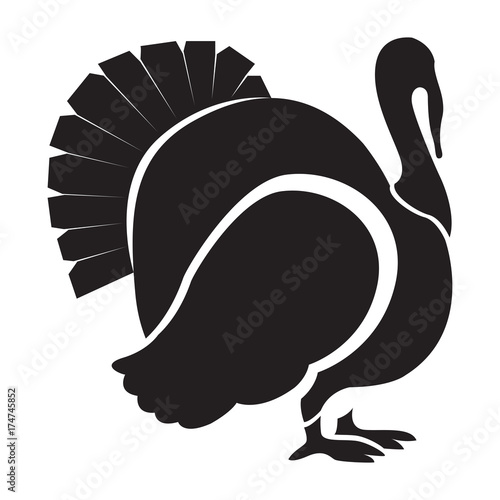 Isolated turkey icon on a white background, Vector illustration