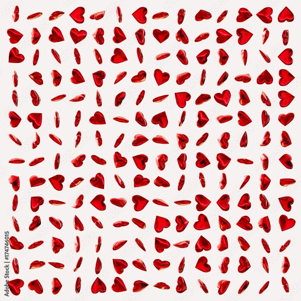 Randomly Rotated Floating Hearts in a Neat Grid Randomly Rotated Floating Hearts in a Neat Grid