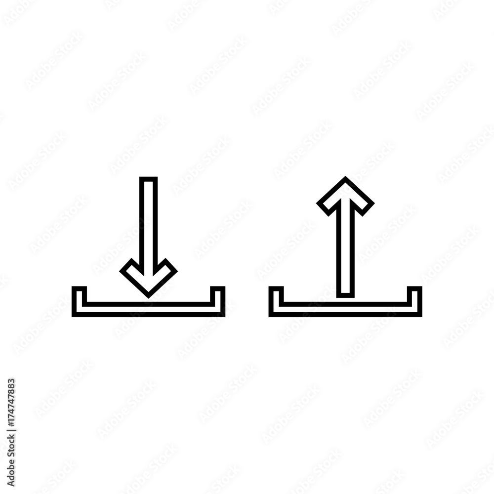 Fotografie Sign upload and download it is black icon .