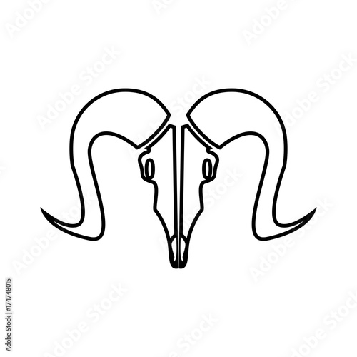 Goat head skull it is black icon .