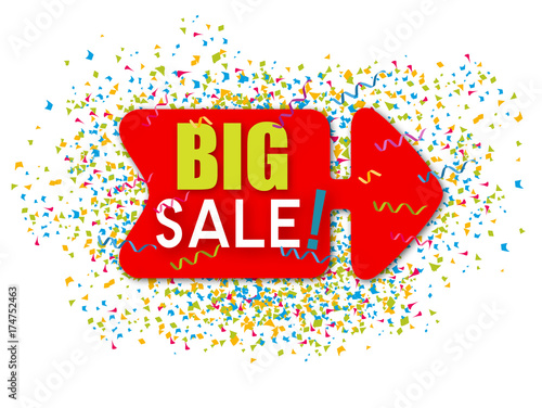 Étiquette flèche direction : big sale