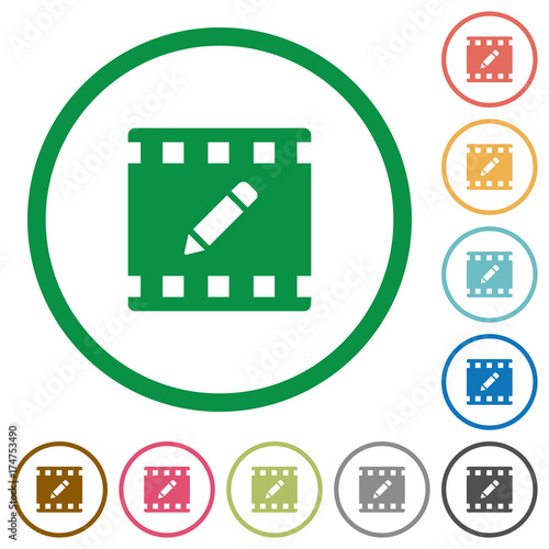 rename movie flat icons with outlines