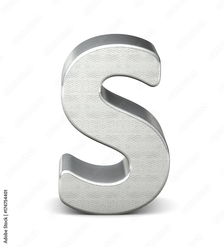 Naklejka premium buchstabe silber letter silver S 3d