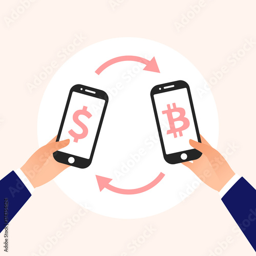 Currency exchange concept illustration. Vector flat.