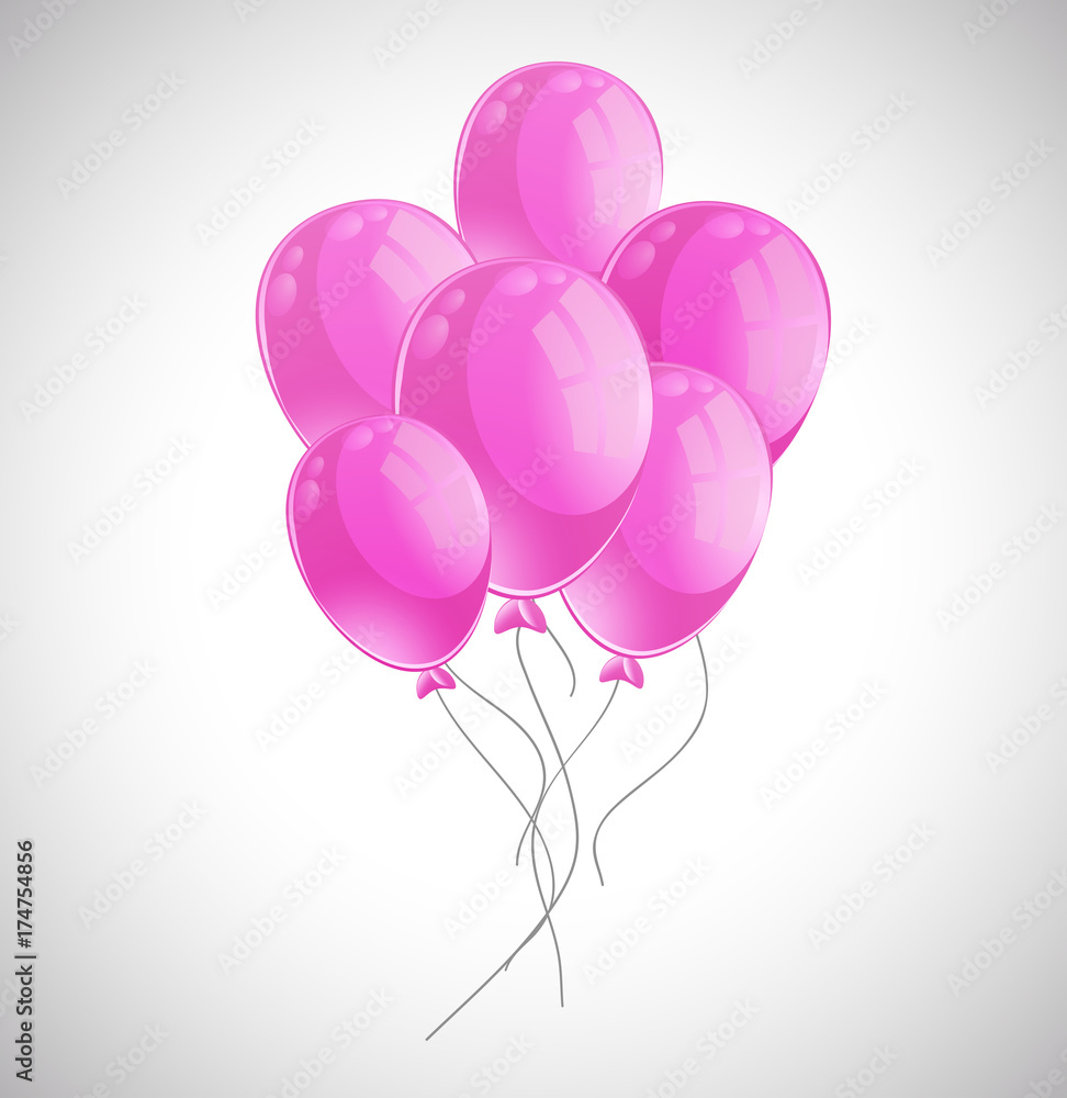 Lots of pink balloons on white background Lots of pink balloons on white background