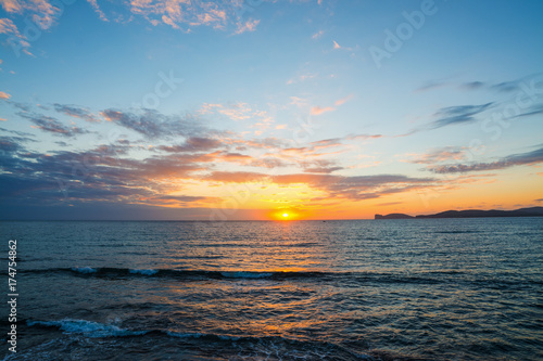 Scenic sky over the sea at sunset