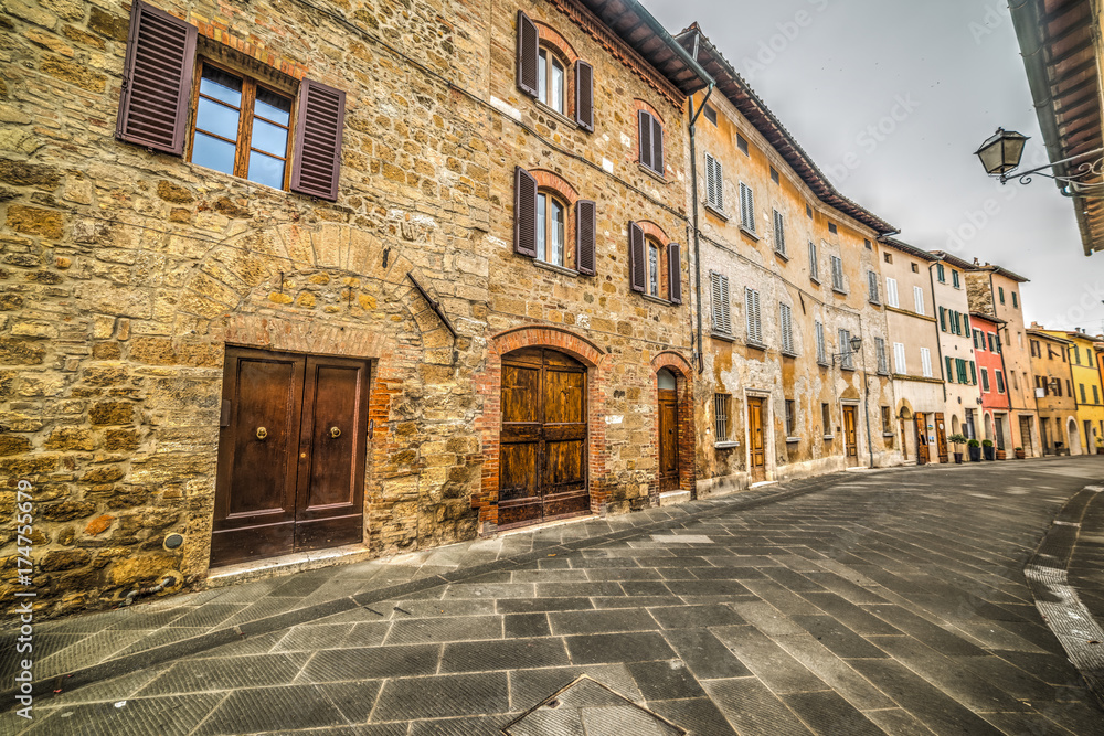 Picturesque street in San Quirico d'Orcia