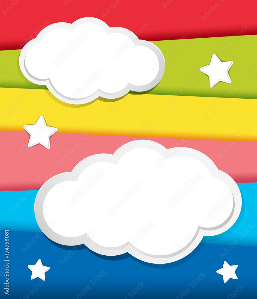 Background design with clouds and stars Background design with clouds and stars