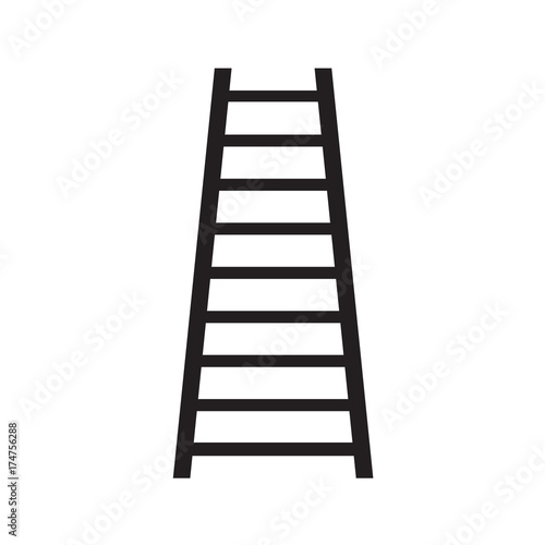black ladder icon- vector illustration