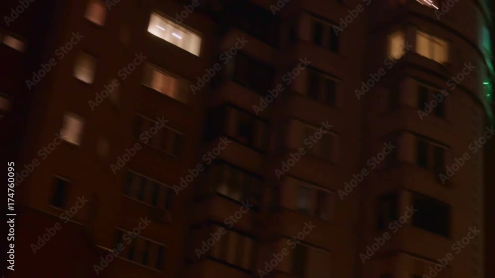 custom made wallpaper toronto digitalBuildings of a night city from a car window