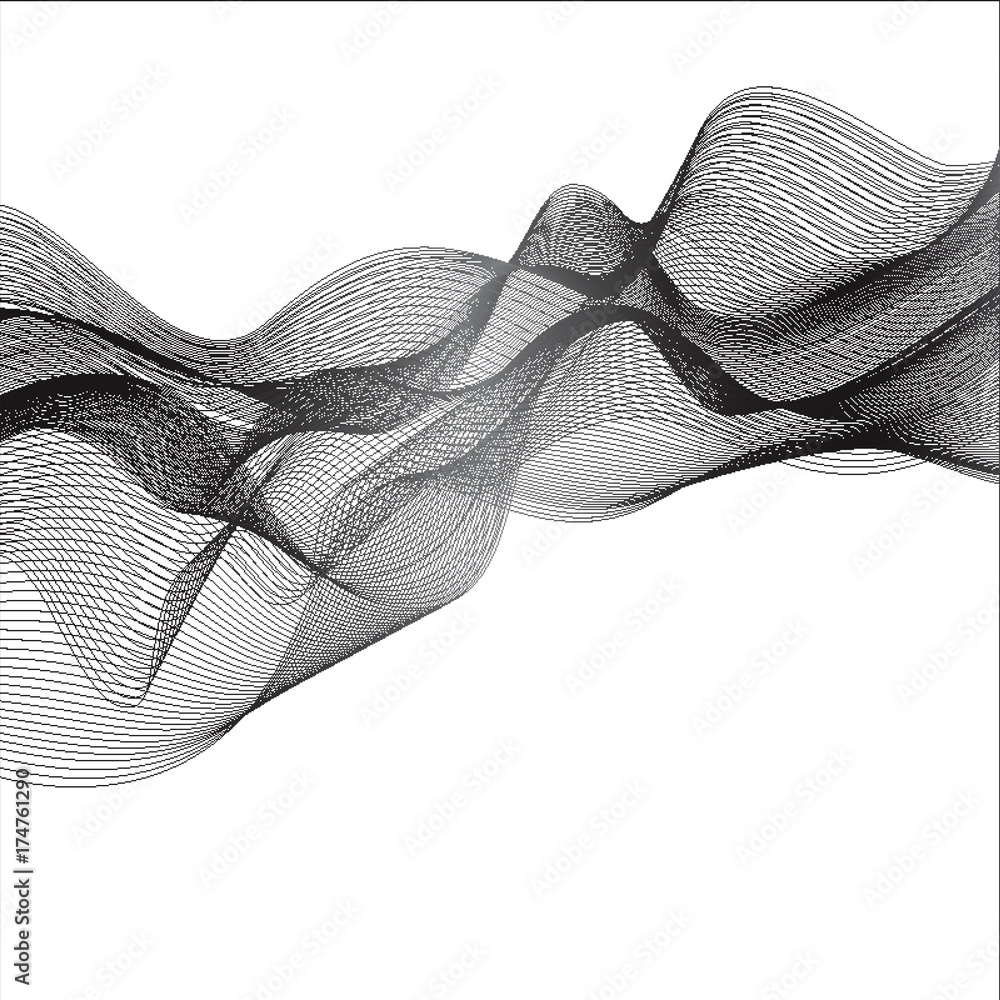 Wallpaper theme with black wavy lines on white background Stock Vector ...