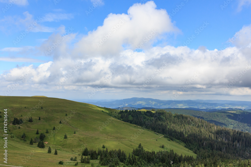 View from a observation deck at the Feldberg mountain over the Black Forest, Germany View from a observation deck at the Feldberg mountain over the Black Forest, Germany