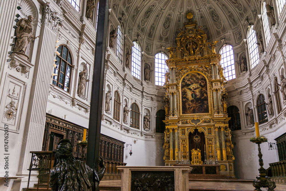 Munich Michael Kathedrale Interior Daytime Beautiful German Architecture in Fall Season