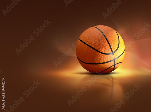 Basketball on glossy surface © Yuriy Mazur