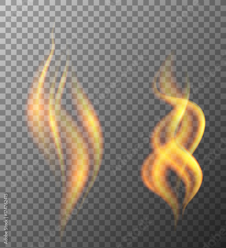 Two pattern of flames on gray background