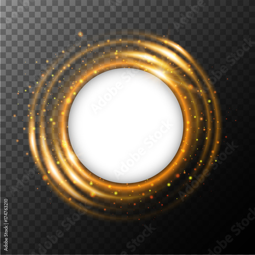 Round frame template with orange light around it