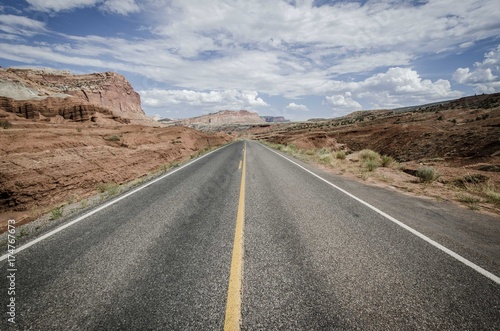 On the road through the Utah desert, USA