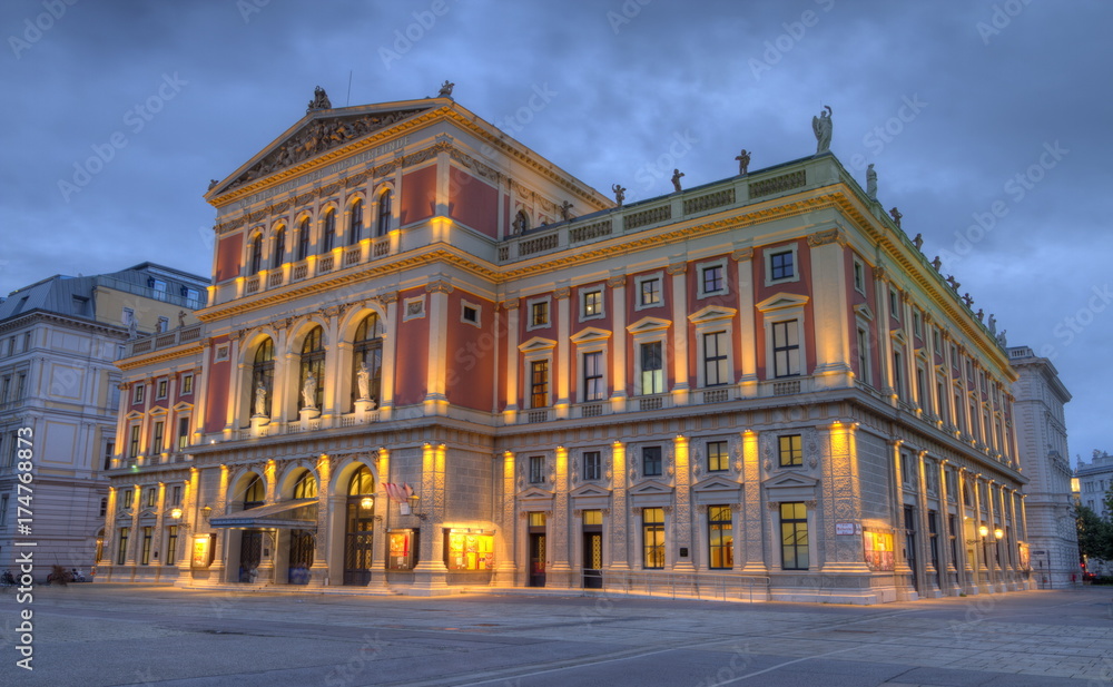 Naklejka premium Great Hall of Wiener Musikverein, Vienna, Austria, HDR
