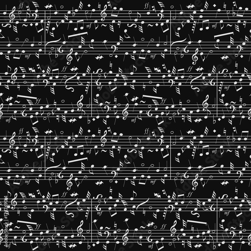 Seamless musical notation background