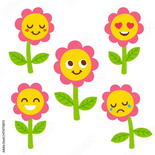 Cute flower faces