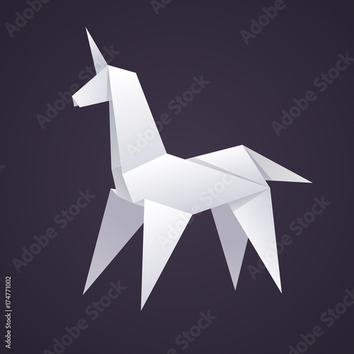 paper origami unicorn