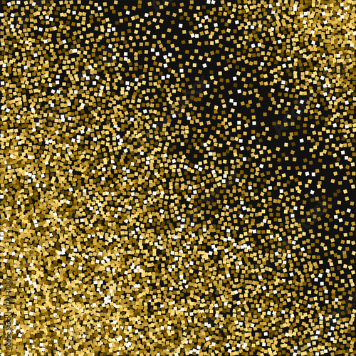 Gold glitter. Abstract pattern with gold glitter on black background. Gorgeous Vector illustration.