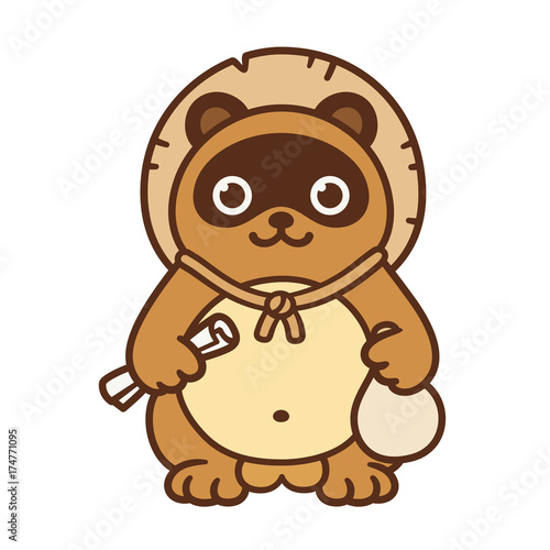 Cute Tanuki, Japaness symbol