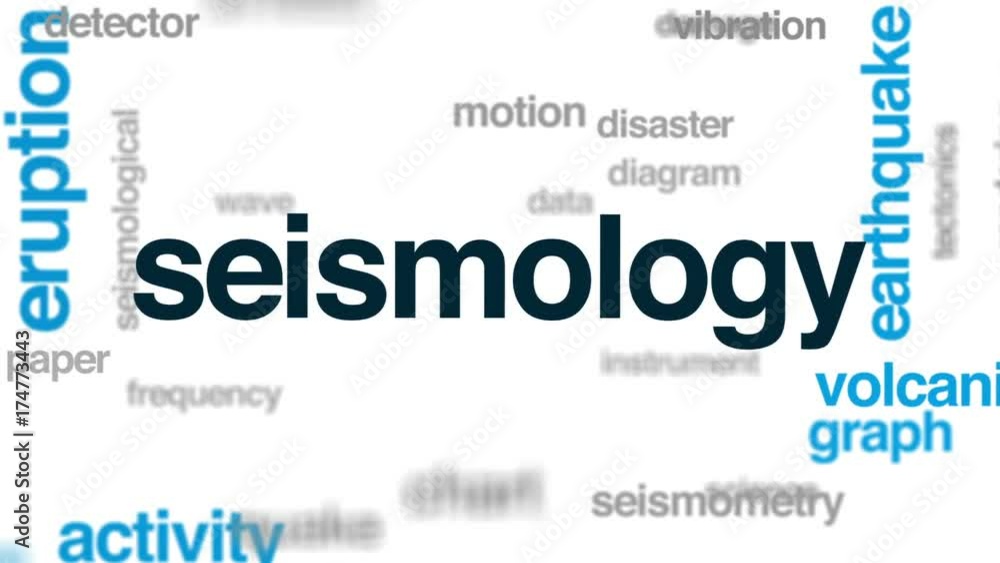 Seismology word cloud, text design animation. Seismology word cloud, text design animation.