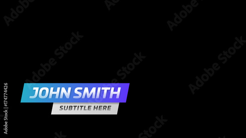 White and Blue Angled Title