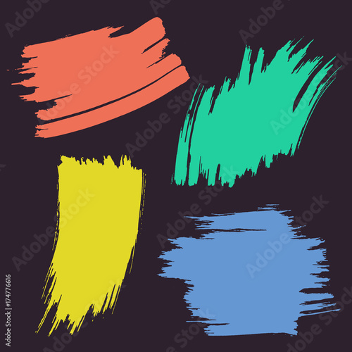 vector brush hand drawn strokes as design elements