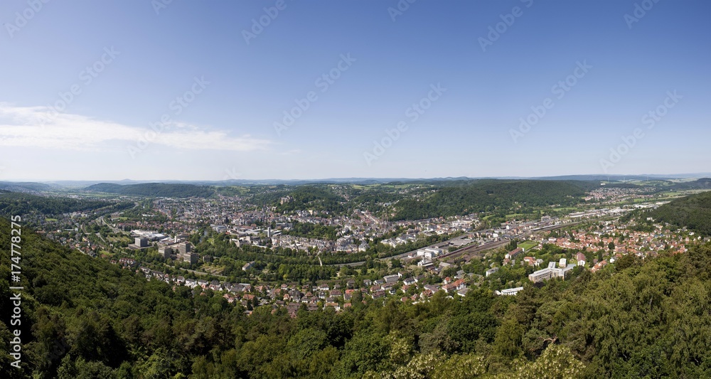 View over the town Marburg an der Lahn, Hesse, Germany, Europe