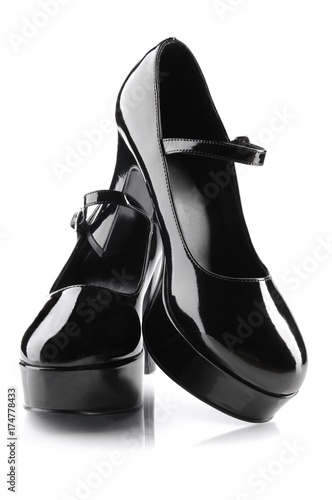 Black high heel shoes