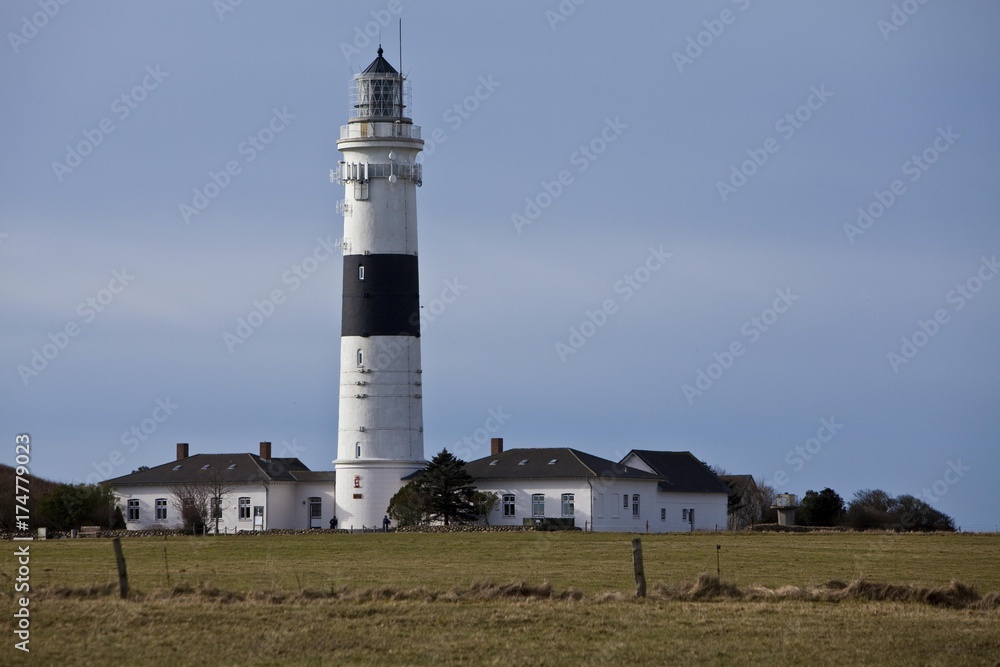 Rotes Kliff lighthouse, built in 1855, near Kampen, Sylt Island, North Frisian Islands, Schleswig-Holstein, Germany, Europe