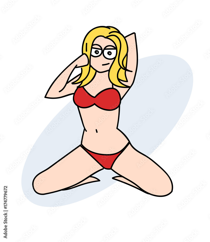 Bikini cartoon woman