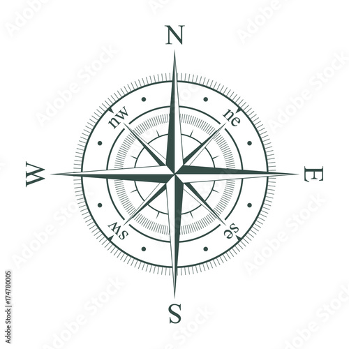 Compass. Wind rose. Vector illustration.
