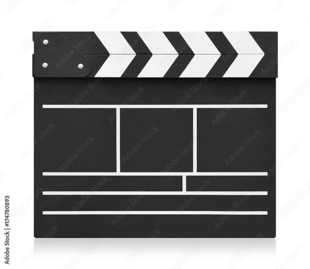 Fototapeta premium Movie clapper board on white background.