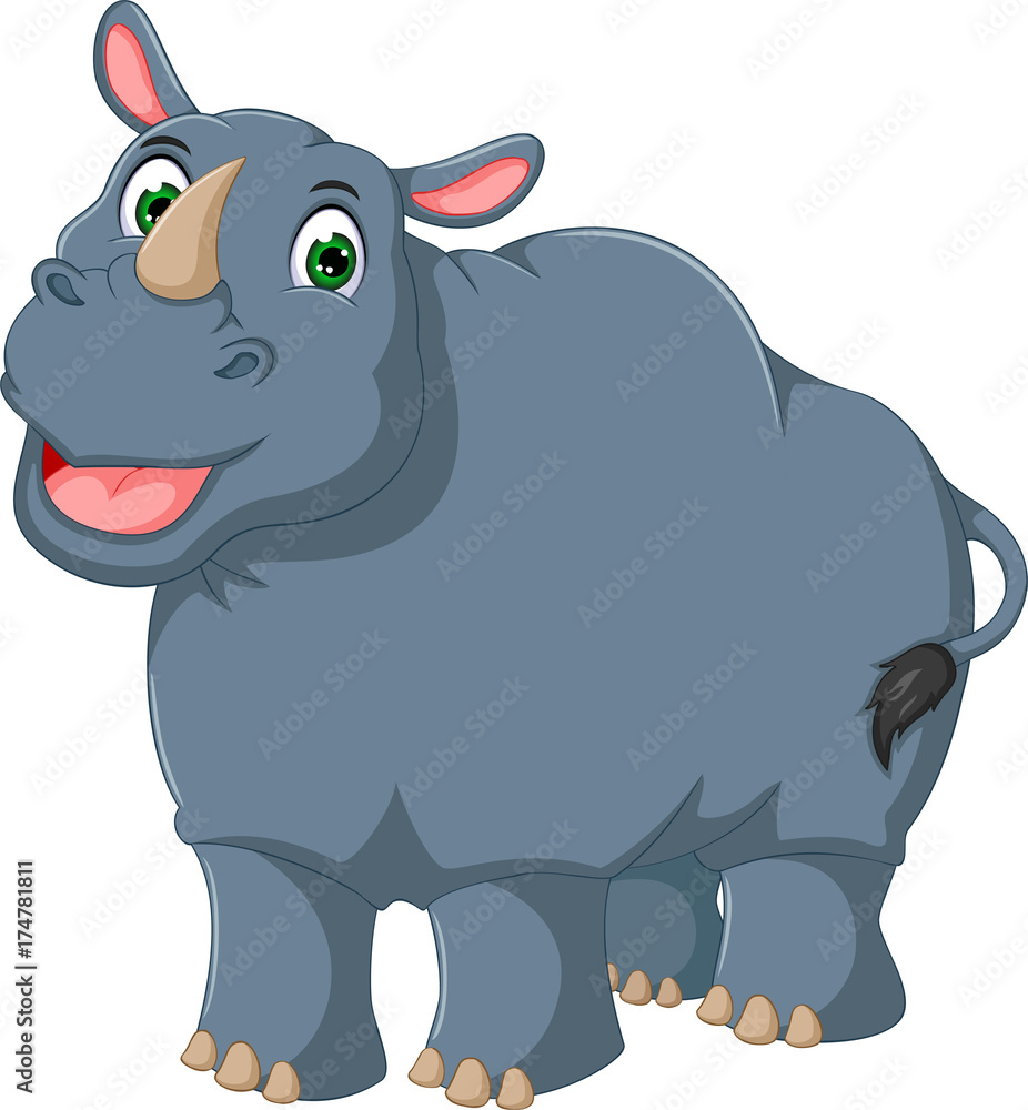 Fototapeta premium ładny rysunek nosorożca z akcją