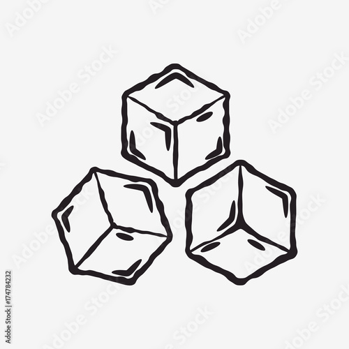 Ice cube icon. Frozen water. Vector illustration.