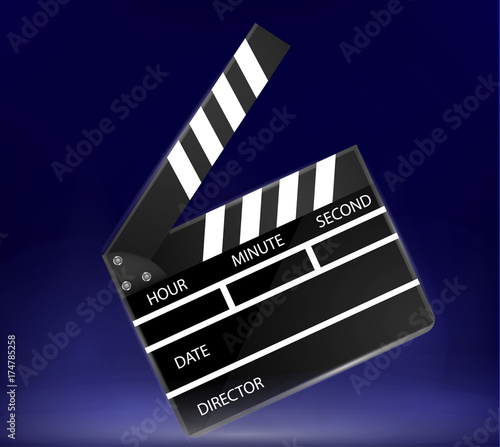 Cinema background with clapper board.Vector illustration.