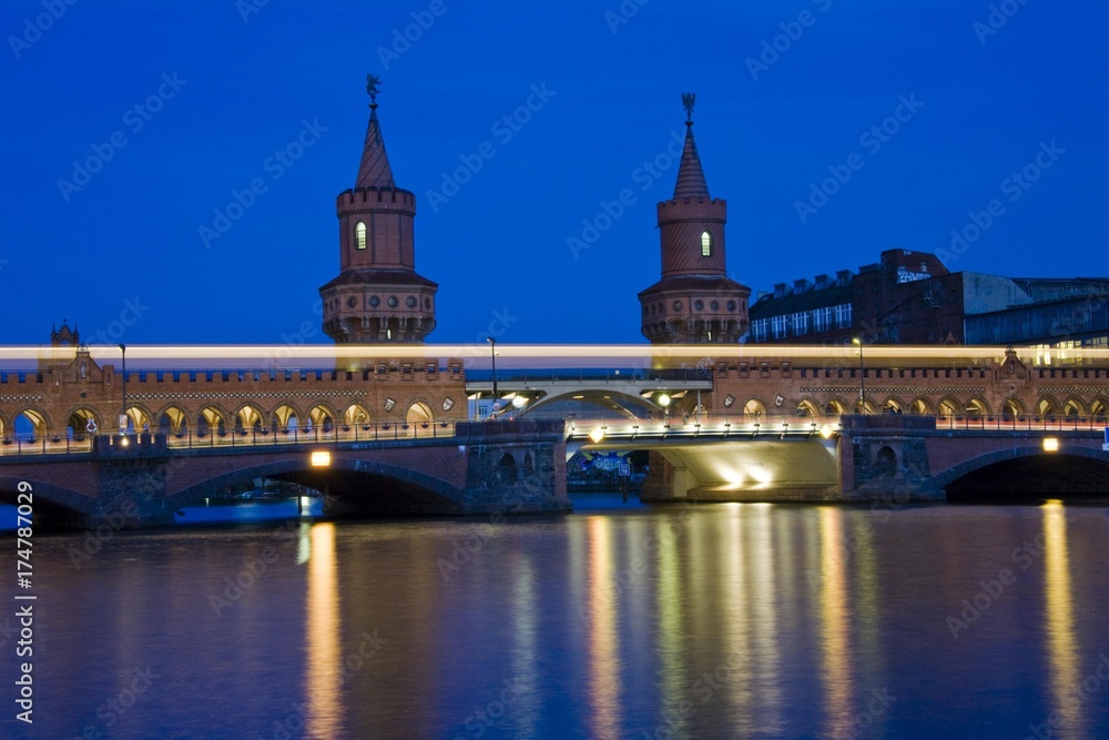 Oberbaum bridge, Kreuzberg, Friedrichshain, Spree, Berlin, Germany, Europe Oberbaum bridge, Kreuzberg, Friedrichshain, Spree, Berlin, Germany, Europe