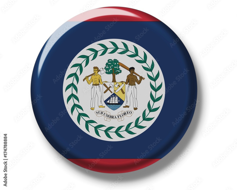 Fototapeta premium Button, flag of Belize