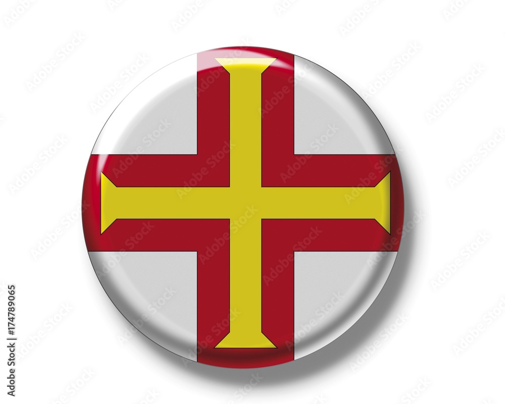 Fototapeta premium Button, flag of Guernsey
