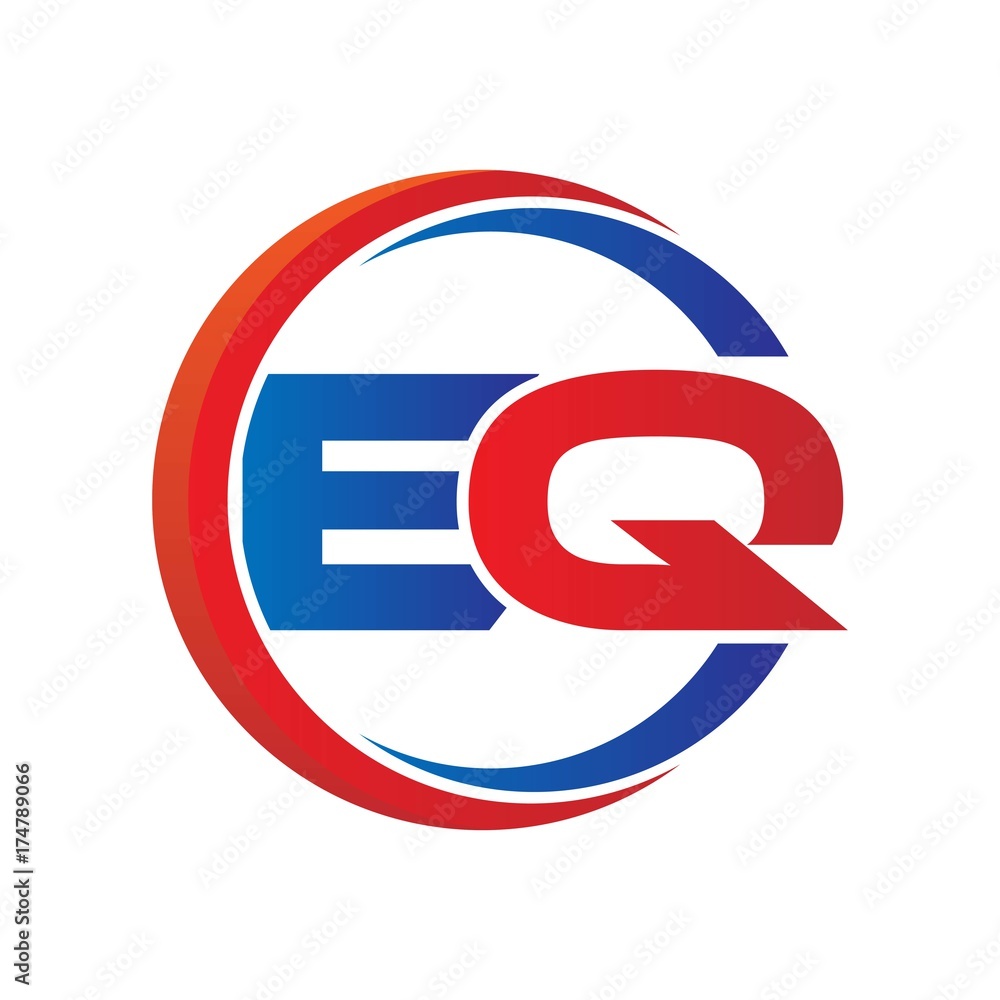 eq logo vector modern initial swoosh circle blue and red eq logo vector modern initial swoosh circle blue and red
