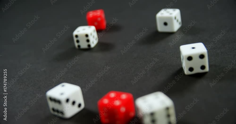 Dice on poker table Dice on poker table