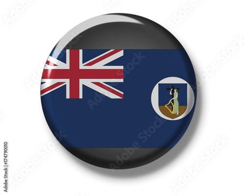 Button badge, flag of Montserrat