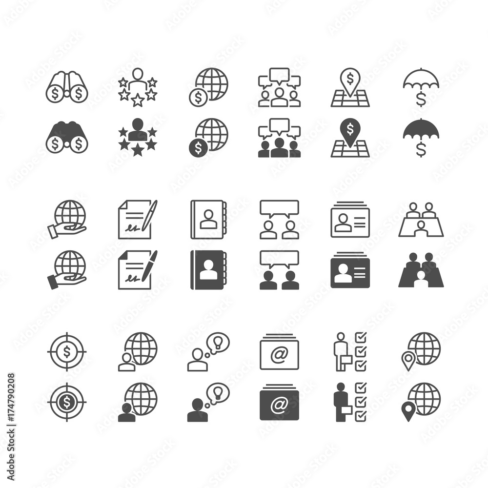 Business icons, included normal and enable state. Business icons, included normal and enable state.