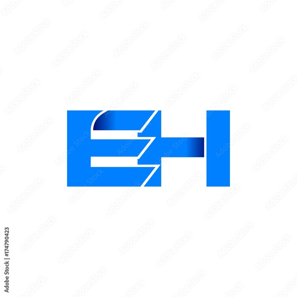 eh logo initial logo vector modern blue fold style eh logo initial logo vector modern blue fold style