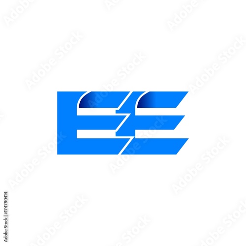 ee logo initial logo vector modern blue fold style