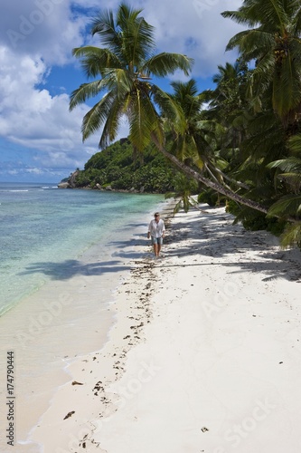 Fototapeta Naklejka Na Ścianę i Meble -  Lonely beach at Anse Baleine, Mahe Island, Seychelles, Indian Ocean, Africa